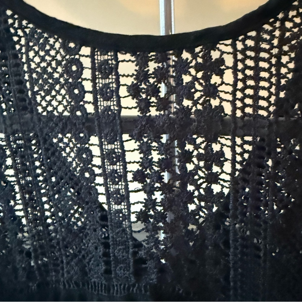 Women's Black Lace Button-Up Top - Picture 5 of 5